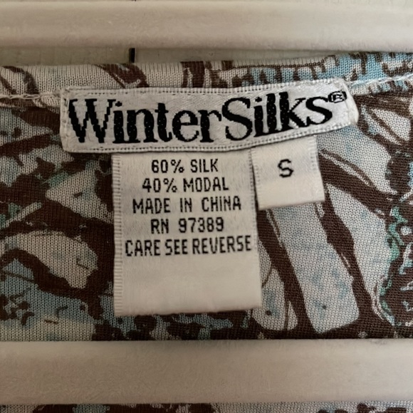 WINTER SILKS long sleeve silk modal blend soft lightweight scoop neck top size S - Picture 2 of 6